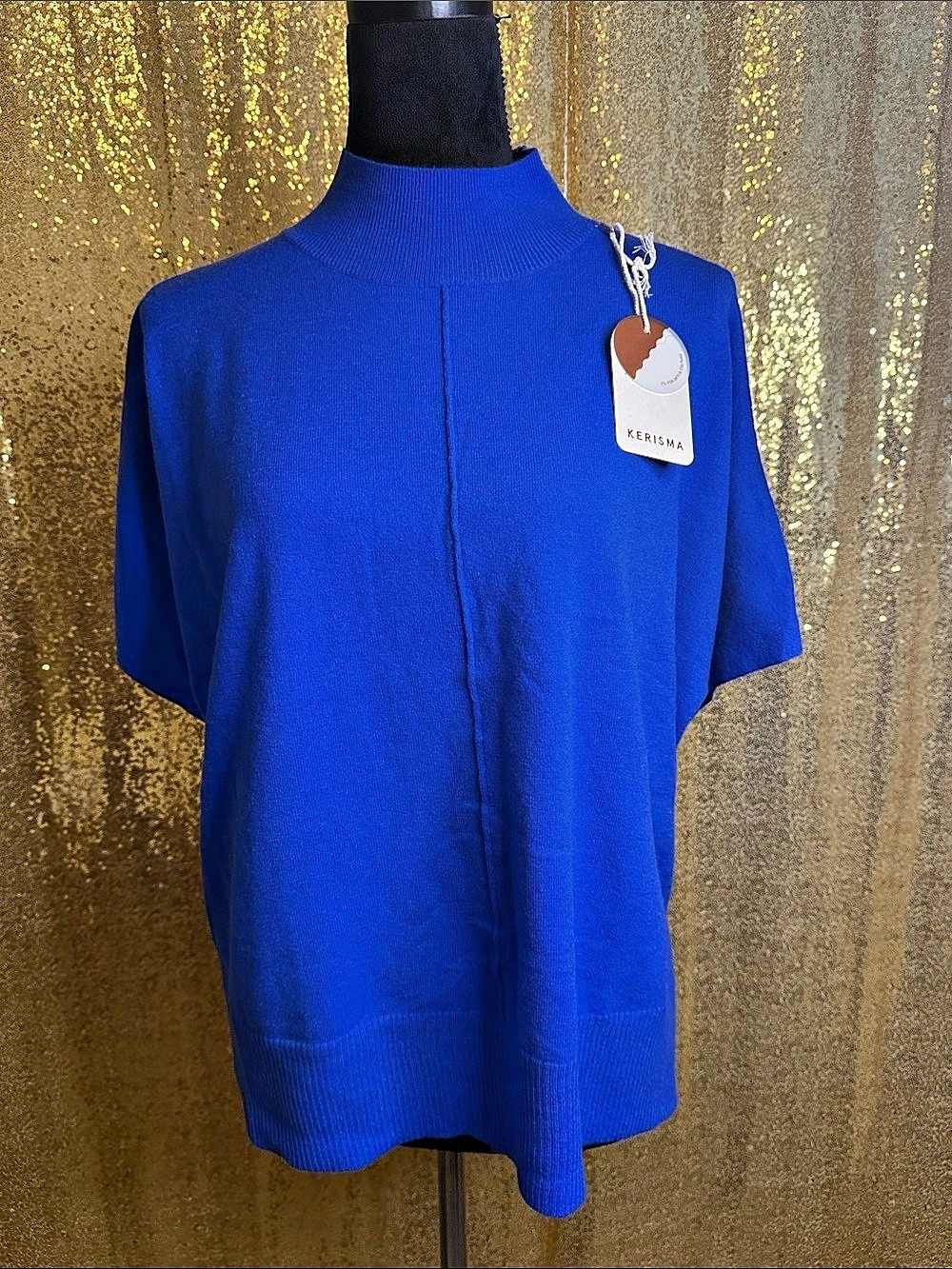 Kerisma Caroline oversized mock neck short sleeve knit top